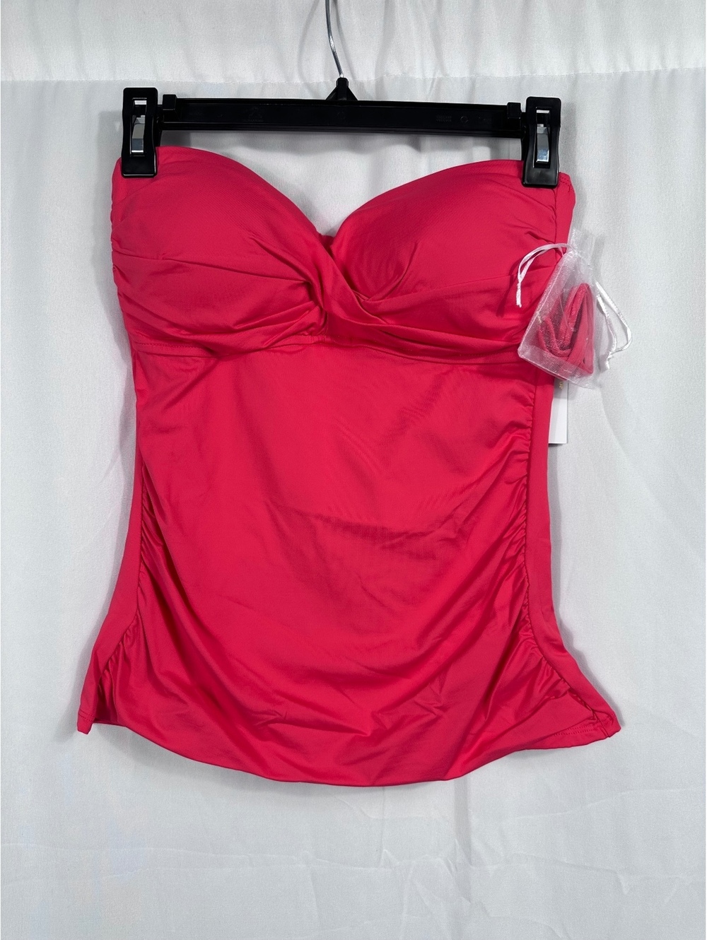 Anne Cole Women's Strapless Tankini Swimsuit Top, Size Large, Red